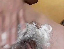 A big french hairy pussy shaving