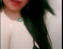 Asian hot babe sho her big boobs big tits on live cam