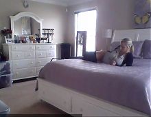 shapely blonde on open cam in bedroom