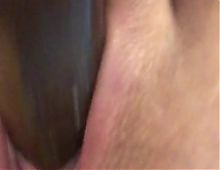 Wife masturbating with her new black toy