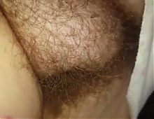 hairy chubby milf in shower
